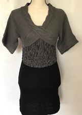 NWT Red Paint Size M Medium  Seater Dress Juniors Tunic Grey Knit Stretch