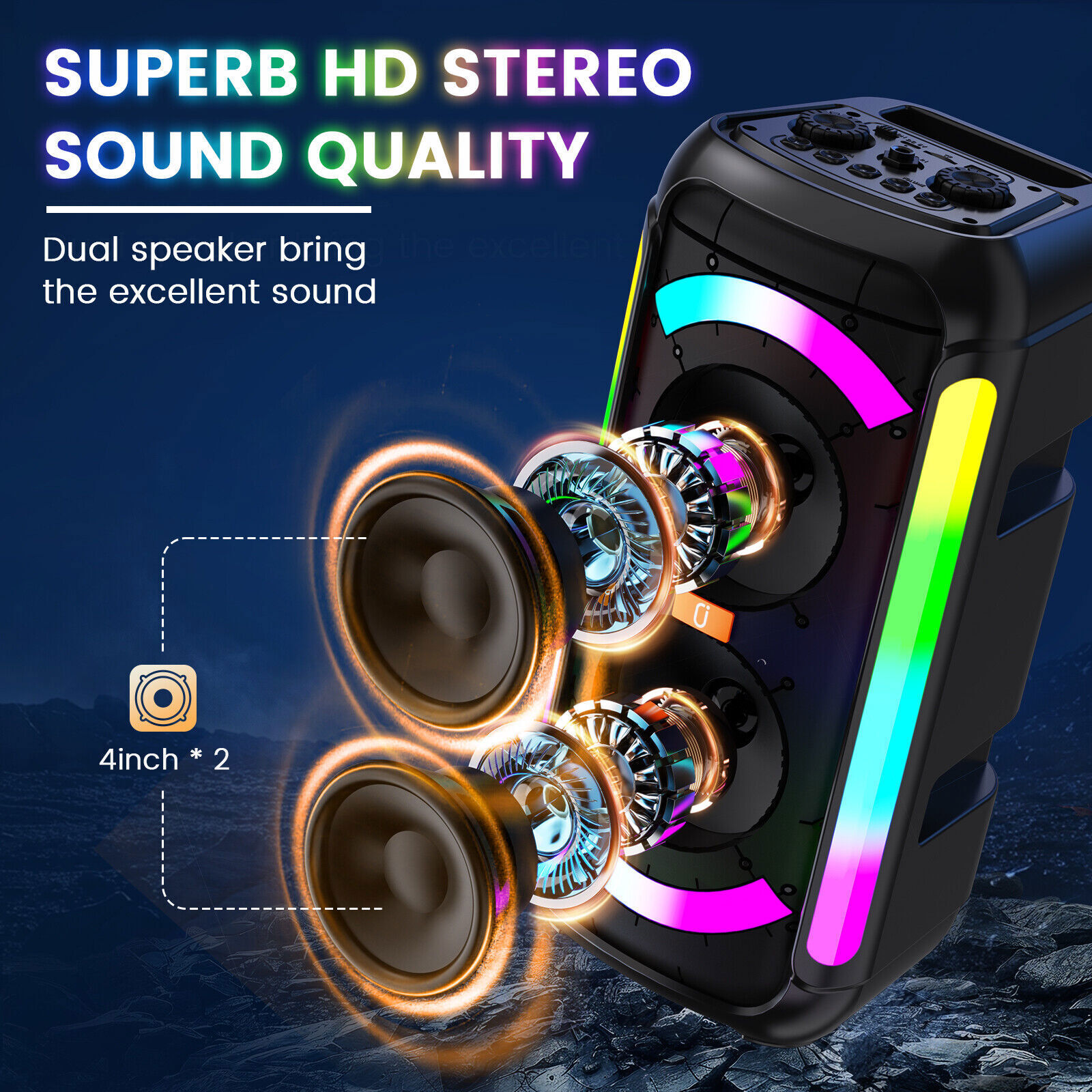 Party Speaker JYX T30 Karaoke Machine +2PCS Microphones Home Audio Subwoofer Set