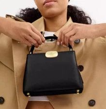 NWT COACH  Eliza Mini Carryall Satchel Crossbody Bag CW040 In BLACK Leather Gold
