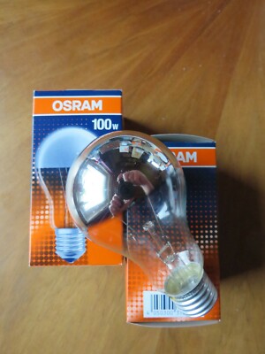 ECHT OSRAM DECOR GLÜHLAMPE KUPPENVERSPIEGELT SILBER KOPFSPIEGEL E27 100W DIMMBAR