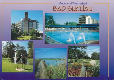 alte AK Moor- und Thermalbad Bad Buchau - fünf Ansichten 1992 gelaufen C612b