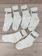 Image of 6 Pairs Everlast Crew Kids 3 - 7 Years Socks UK C8 - C13 Sport Quality White