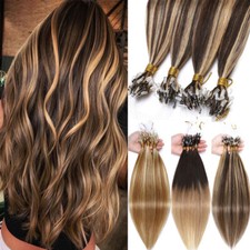 200g Real Thick Micro Loop Ring 100 Remy Human Hair Extensions Nano Beads Link