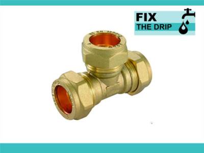 2x 22 mm Messing Klemm-T-Stück Verschraubung - FixtheDrip Trade Pack