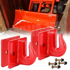 2x 3/8" Bolt On Grab Chain Hooks For Skid Steer Loader Tractor Bucket Heavy Duty