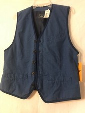 Mens Lizwear waistcoat Size M Blue small check design Lined NWT