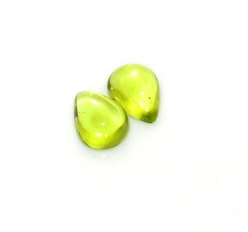 8x6 mm Natural Peridot Pear Cabochon Pair 2.71 Cts Untreated Loose Gemstones - Picture 8 of 8