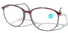 NWT Vintage 90's Carbon Fiber School Boy Reading Glasses 1.00 S.Burgundy