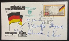 Germany SIGNED Football FDC Cover Autographs World Cup 1974 Beckenbauer, Herzog+