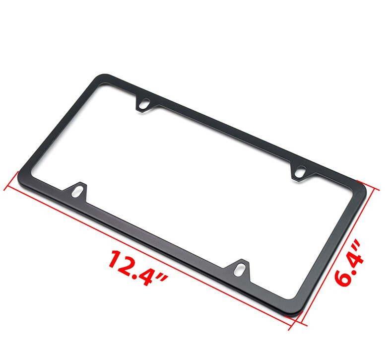 Black License Plate Frame 2X Stainless Steel License Plate Frame - Foto 8