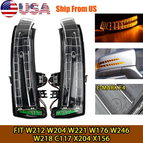 2xTurn Signal LED Light Side Mirror Indicator For Mercedes Benz W212 W204 C204