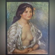 GABRIELLE IN AN OPEN BLOUSE, 1907 Pierre-Auguste Renoir Fine Art Print Vintage