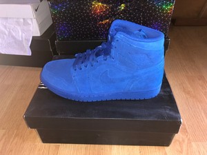 all blue suede jordan 1