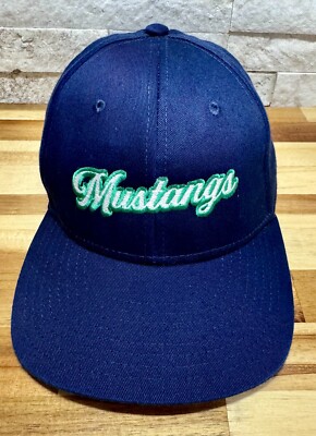 Cap America Premium Line Script    Mustangs    Navy Blue   Adjustable SnapBack