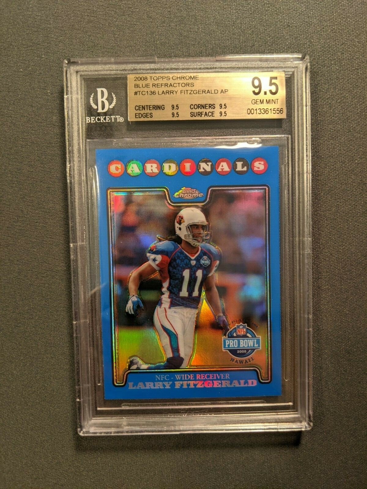 2008 Topps Chrome Blue Refractors #TC136 Larry Fitzgerald BGS 9.5