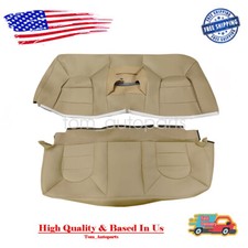Fundas de asiento de cuero para banco trasero superior e inferior color tostado para Ford F350 Lariat 1999 2000