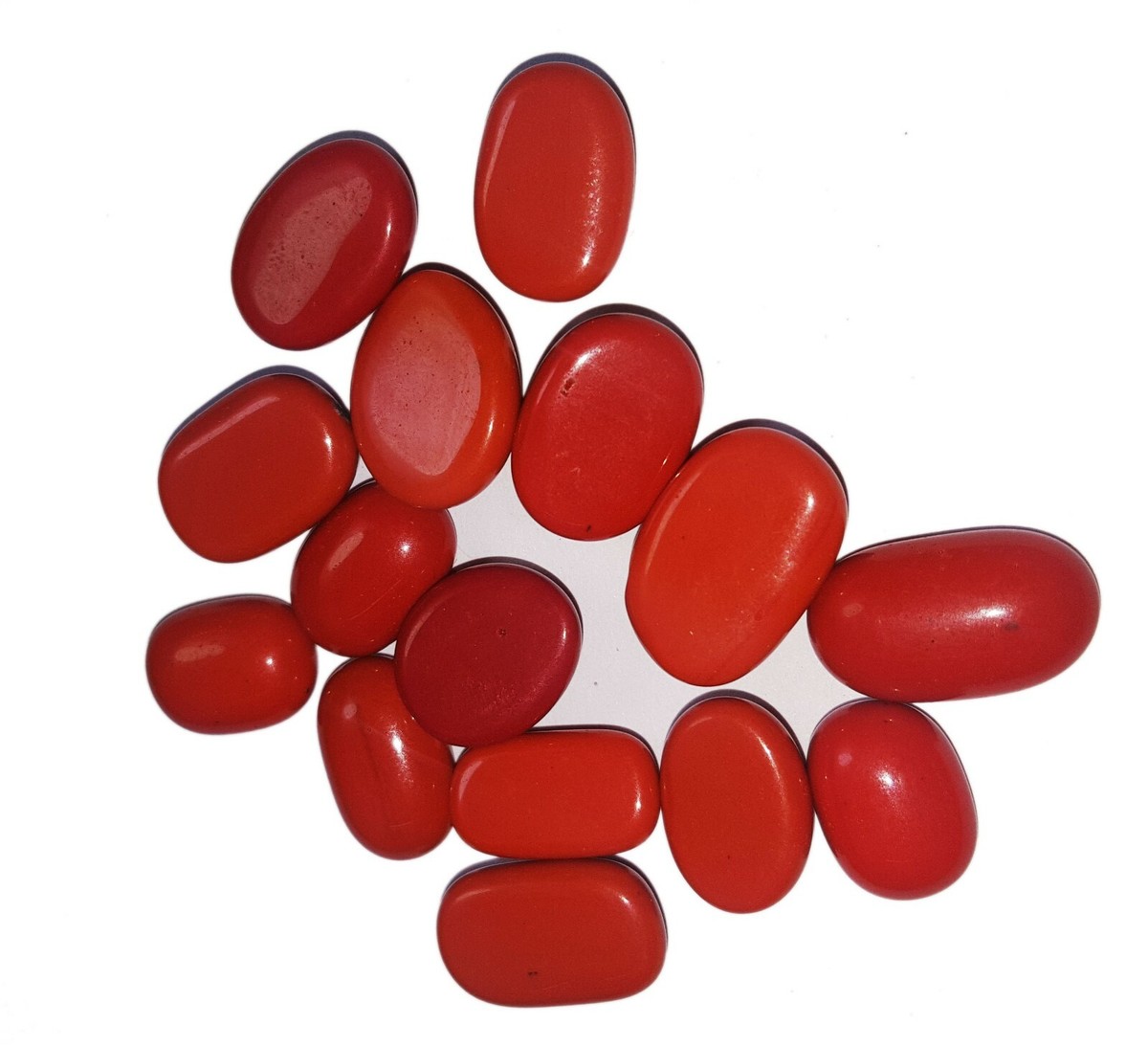 Ct/ 15 Pcs Lot Natural Red Coral Loose Gemstone Untreated Red Coral  Gem - Main Image