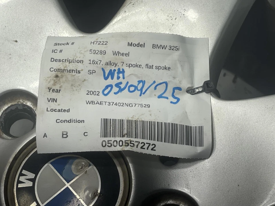 Used Wheel fits: 2002 Bmw Bmw 325i 4 Dr E46 16x7 alloy 7 spoke Grade B - Image 4 of 4