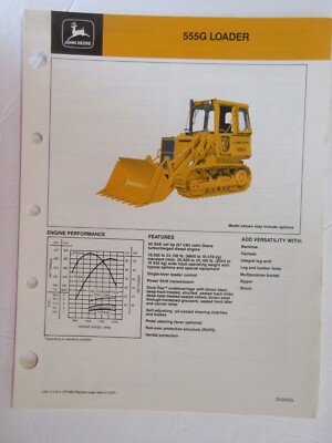 John Deere 555G Crawler Loader Brochure, 4 Pages | eBay