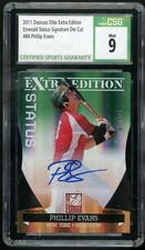 PHILLIP EVANS 2011 Donruss Elite Extra Edition Emerald Auto 19/25 RC CSG 9 Mint