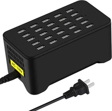 25 Ports USB Charger 125W 25A Desktop USB Charging Station iSmart Multiple Port