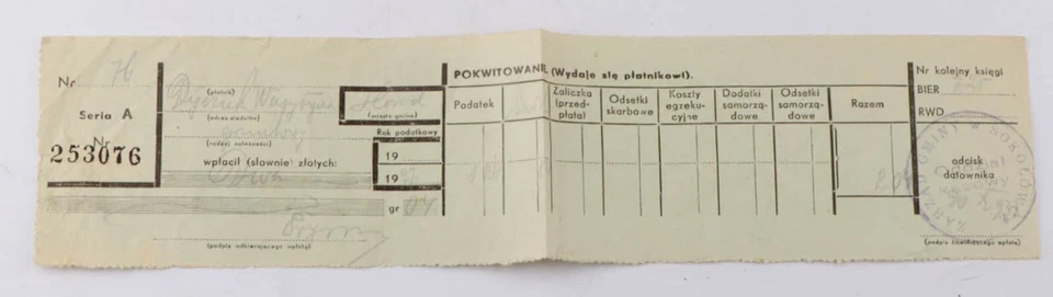 Poland Documents Hosow Polish Eagle coat of arms Pre WW2 WWII Kresy Polska Polsk - Image 2 of 4