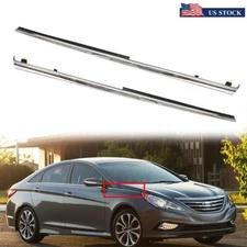 1 Pair Chrome Molding Garnish LH & RH Side Fender Trim For Hyundai Sonata 11-14