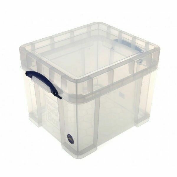 Really Useful Clear Plastic Storage Box 35 Litre Xl 12"" LP Records Container New