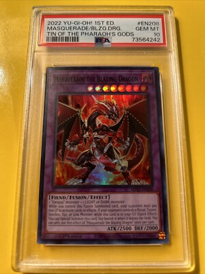 YuGiOh MASQUERADE THE BLAZING DRAGON #MP22-EN208🔥PSA 10🔥1st ED
