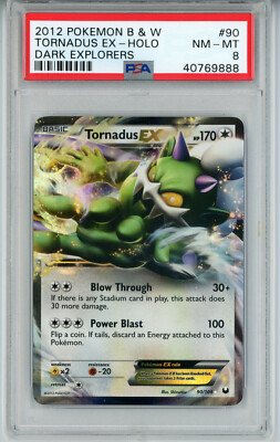 2012 POKEMON DARK EXPLORERS TORNADUS EX #90 HOLO FOIL PSA 8 NM