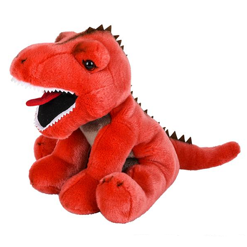 red stuffed dinosaur