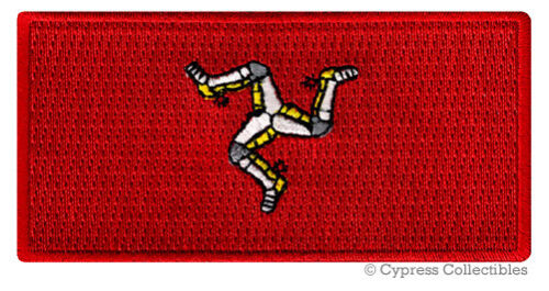 ISLE OF MAN FLAG embroidered iron-on PATCH SOUVENIR EMBLEM COUNTRY BANNER MANN - Picture 1 of 1