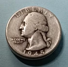 1945 Washington Silver Quarter 81-Years-Old @ BELOW MELT*