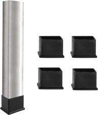 Rectangle Furniture Leg Protectors 2"X1" Black Chair Caps Wood Floor 50X25mm