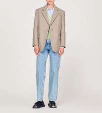 Sandro Women's Grey Wool Blend Blazer Jacket Size 34 FR 6 UK 2 US SFPVE00703