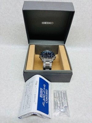 SEIKO Spirit SBTR029 Blue Chronograph Quartz Stainless Watch Pre-owned - Good