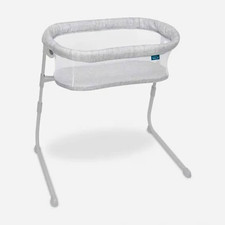 Chicco Oval Baby Bassinet with Stand, Gray/White, Unisex Nursery Sleeper