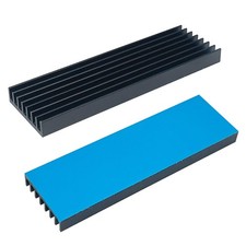 2 PCS Black Aluminum Heat Sink Thermal Conductive Tape 70x22x6mm M.2 Drive SSD