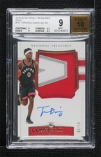 2019-20 National Treasures Rookie Gold 3/10 Terence Davis BGS 9 Patch Auto 11oq