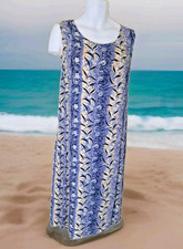 Soft Works Midi Dress 16 Blue Sleeveless Lightweight Sun Dress Casual Comfort