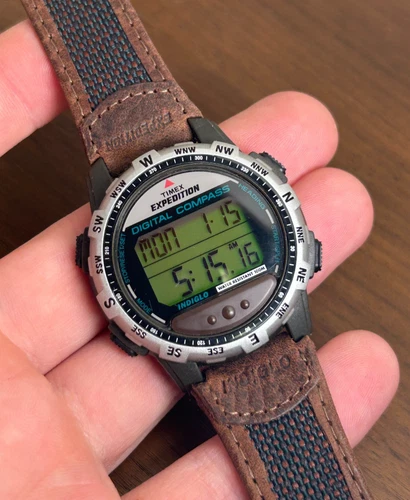 Vintage Timex Expedition Watch Men Digital Compass 2006 CLEAN 42mm New Battery
