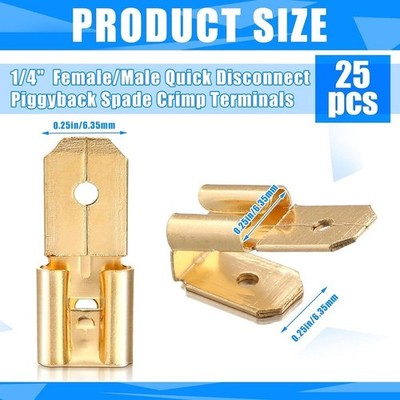 Schnelltrennung Dual Spaten Klemmen 50 STCK. 1/4 Zoll Crimp Draht Steckverbinder