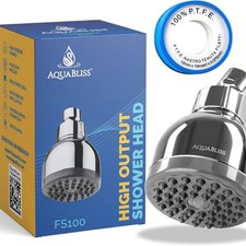 TurboSpa 3 Inch High Pressure Shower Head w/Flow Restrictor Melts Stress 2.5 GPM