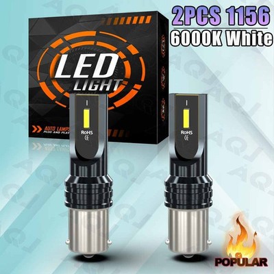 Pair 1156 7506 Led Backup Reverse Light Bulbs 6000K Super Bright White Canbus