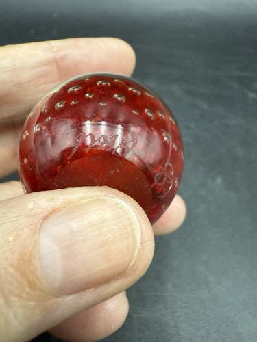 Vintage 1982 MSH Mount Saint Helen Ash signiert rote Blasen Glas Ei Briefbeschwerer - Bild 5 von 9