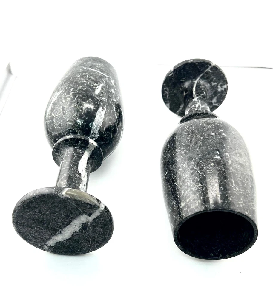 Мраморные бокалы стаканы высотой 8 дюймов набор из 2 / коробка для хранения черный белый серый - Изображение 2 из 4