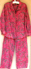 Lauren Ralph Lauren Muted Red Paisley Cotton Pajamas Large