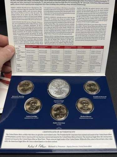 2014 U.S. Mint ANNUAL UNCIRCULATED DOLLAR COIN SET w/ American Silver Eagle $1