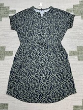 Banana Republic Dress Womens Large Green Blue Blouson New