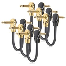 6er-Pack 6--Gitarren-Patchkabel, Extrem Ger&auml;uscharm, Rechtwinklig, 6,351844